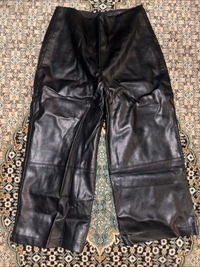 Guess Black faux Leather Wide-Leg culottes